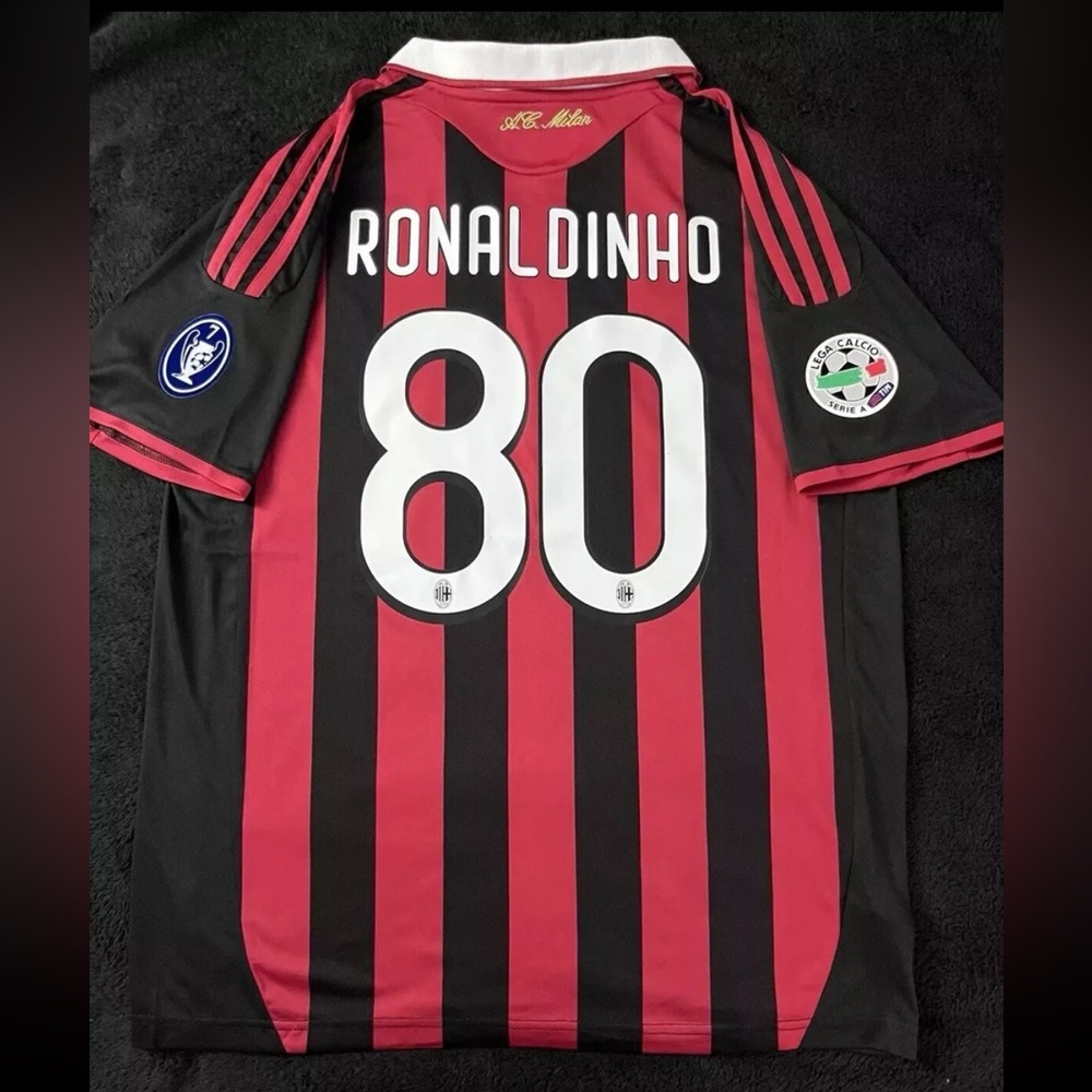 Rhonaldinho #80 Milan Adidas Jersey